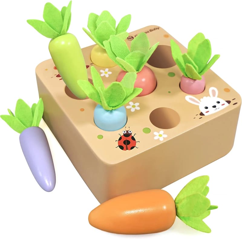 Macron Carrot Harvest Game Wooden Toys for Baby Boys and Girls
