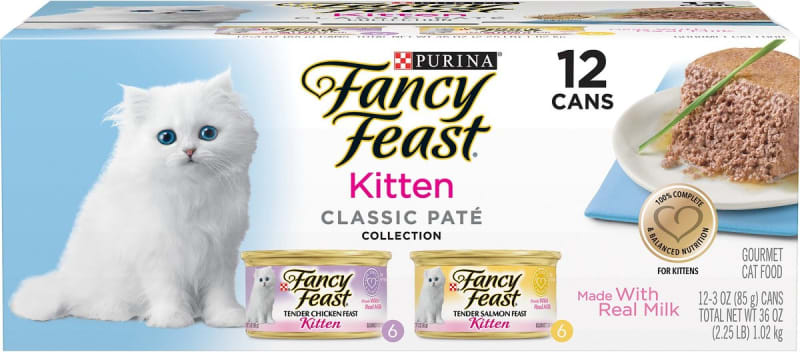 Fancy Feast Tender Feast Kitten Variety Pack Canned Cat Food, 3-oz, case of 12