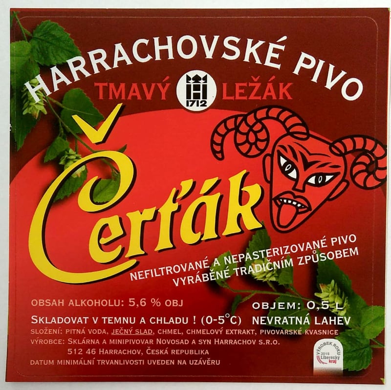 Čerťák tmavý ležák 0,5l nevratná lahev Etk. A