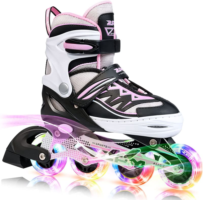 Cytia Pink Girls Adjustable Illuminating Inline Skates