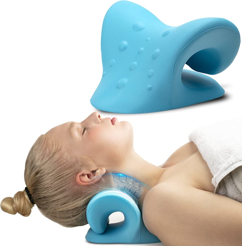 Neck Stretcher Cervical Traction Device, Neck and Shoulder Relaxer, Neck Hump Corrector, Cervical Spine Alignment, Neck Traction for Muscle Tension Relief, Headache Relief, Chiropractic Pillow