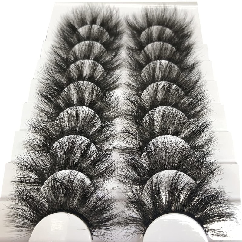False Eyelashes 20MM Fluffy Lashes Dramatic 3D Faux Mink Lashes Wispy Eyelashes