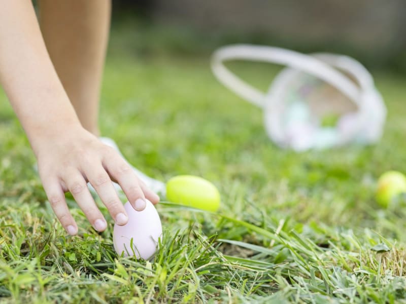 Easter egg scavenger hunt with clues and riddles