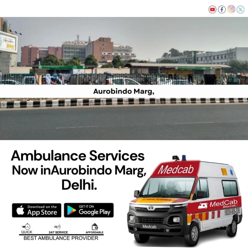 Ambulance Service in Sri Aurobindo Marg Delhi | Med Cab
