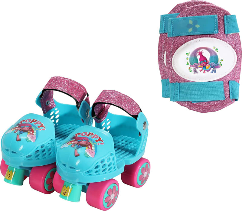 Trolls Roller Skates with Knee Pads