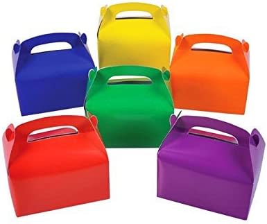 Assorted Bright Rainbow Colors Cardboard Favor Boxes