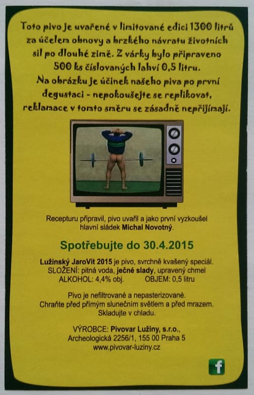 Luzinsky Velikonocni Ale JaroVit 2015 Etk. B