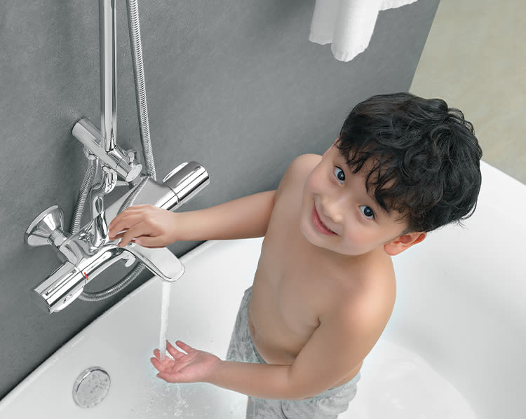 Công nghệ chống bỏng nước nóng an toàn cho trẻ em của sen tắm INAX