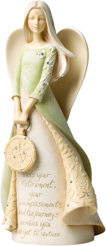 Retirement Angel Stone Resin Figurine, 9"