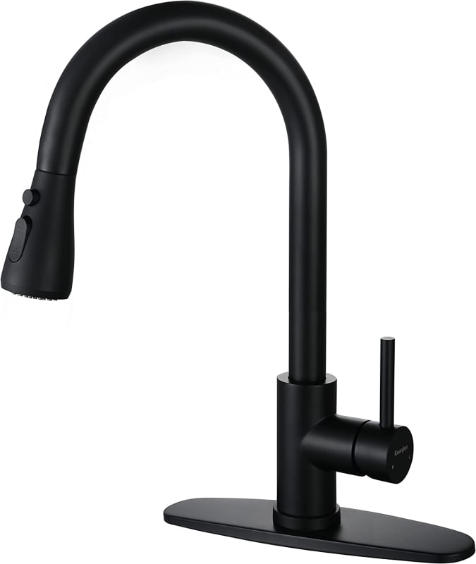 Black Kitchen Faucet with Pull Down Sprayer