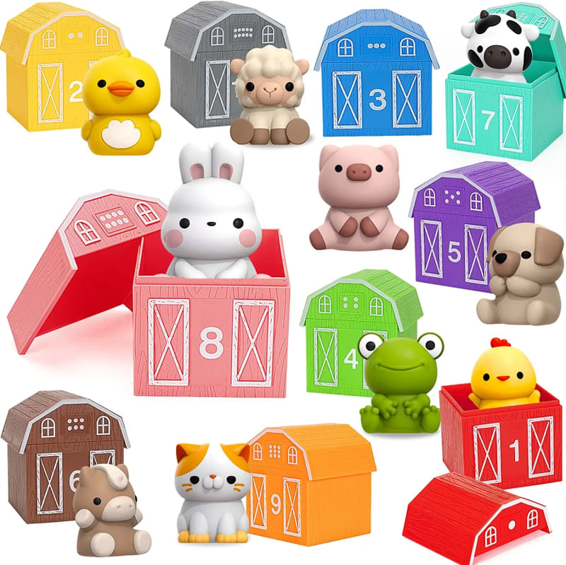 20Pcs Farm Animals Toys Montessori Counting