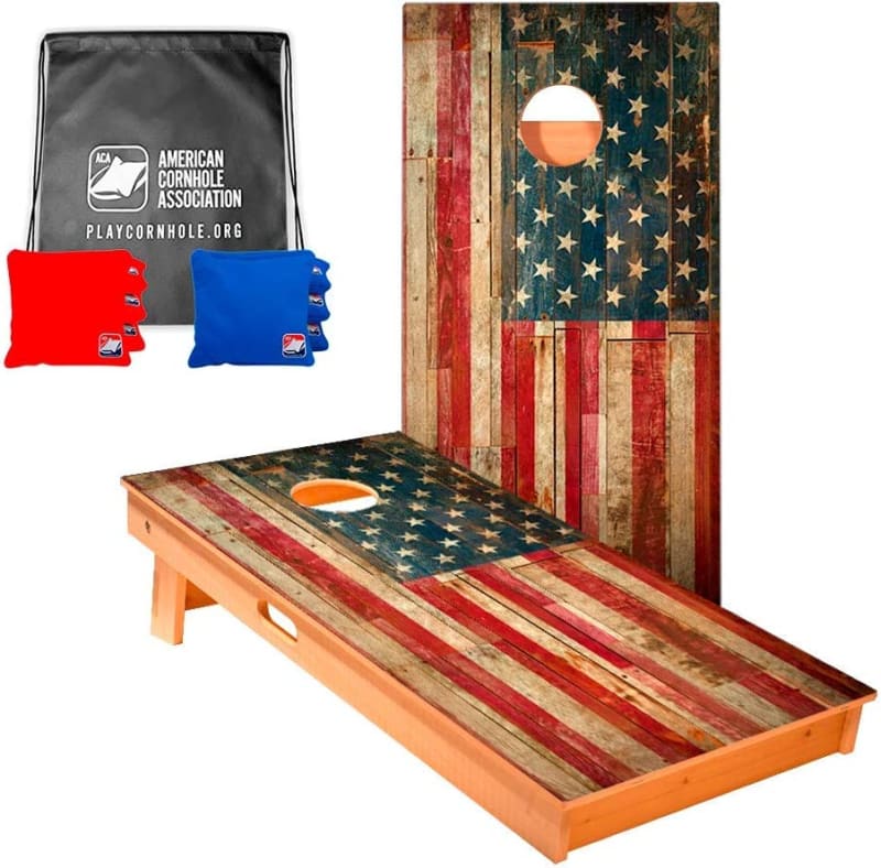 Cornhole Association Official Cornhole Boards & Bags Set American Flag Design