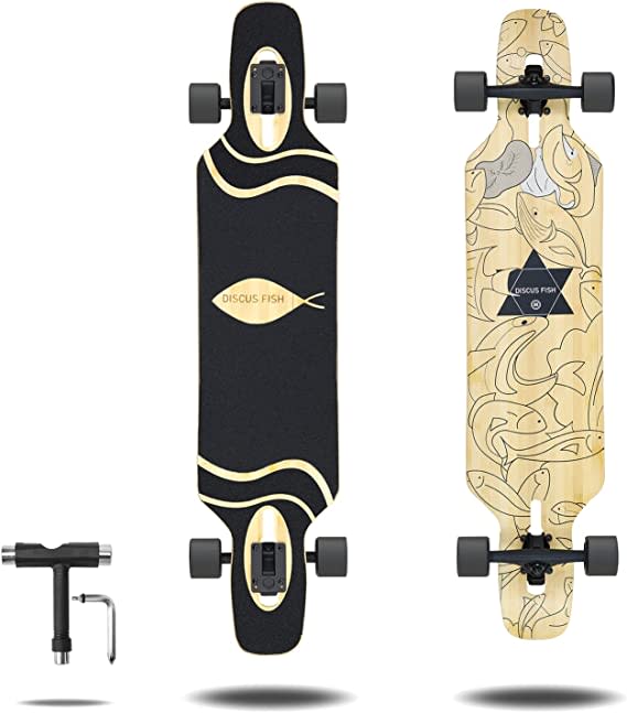 Backfire Drop Through Longboard Skateboard Cruiser for Cruising, Carving, Freestyle,Dancing and Freeride | Fiberglass & Bamboo Long Board Deck | Made for Beginners Kids Teens Adults Men Women