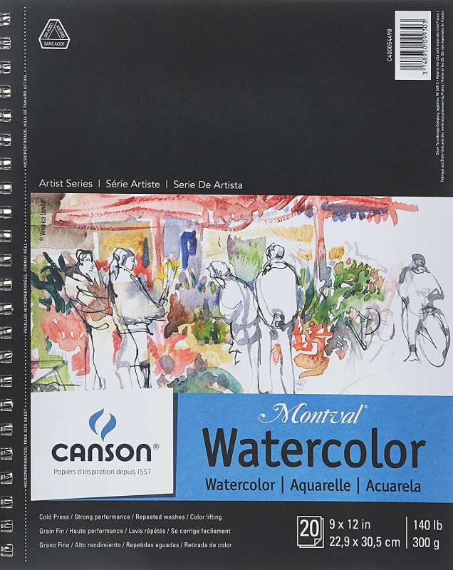 Canson XL Series Watercolor Paper, Wirebound Pad, 7x10 inches, 30 Sheets  (140lb/300g) - Artist Paper for Adults and Students - Watercolors, Mixed