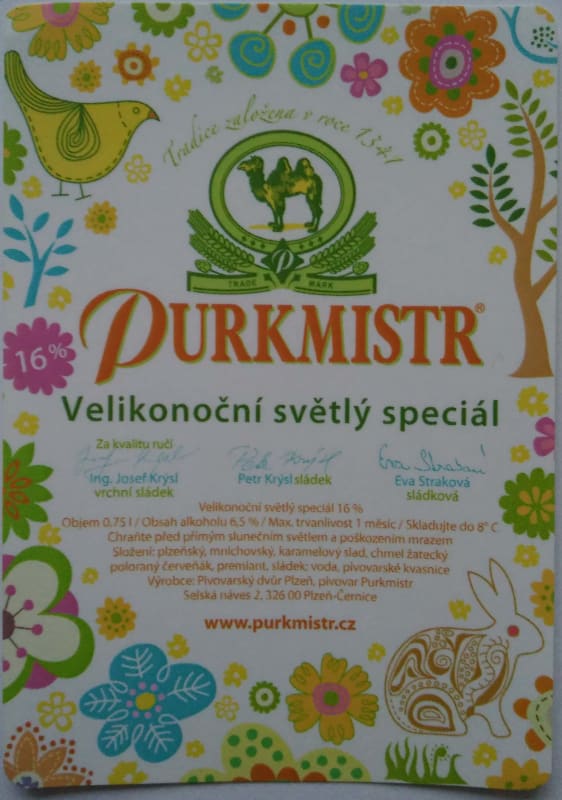 Purkmistr Velikonoční světlý speciál Etk.A