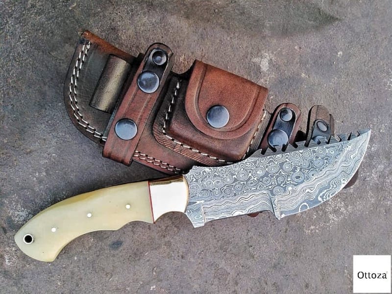 Ottoza Handmade Damascus Tracker Knife