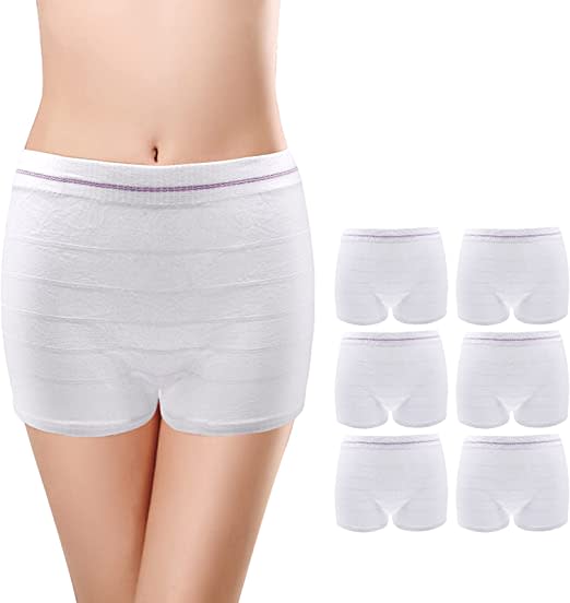 Women Mesh Postpartum Panties 3 Count Washable Short Underwear for Post Surgical Recovery