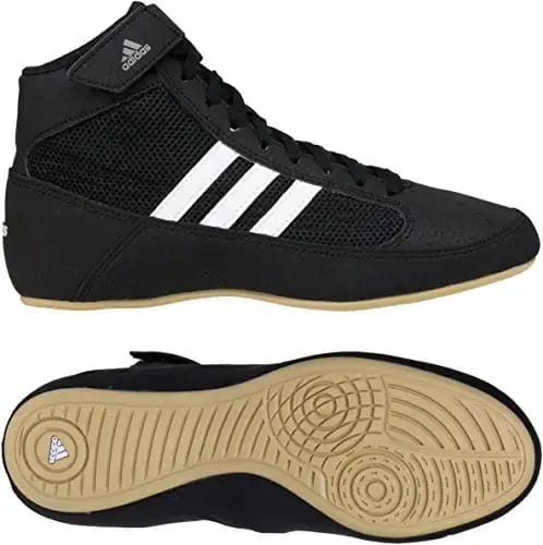 Men's HVC Wrestling Shoe, Black/White/Iron Metallic