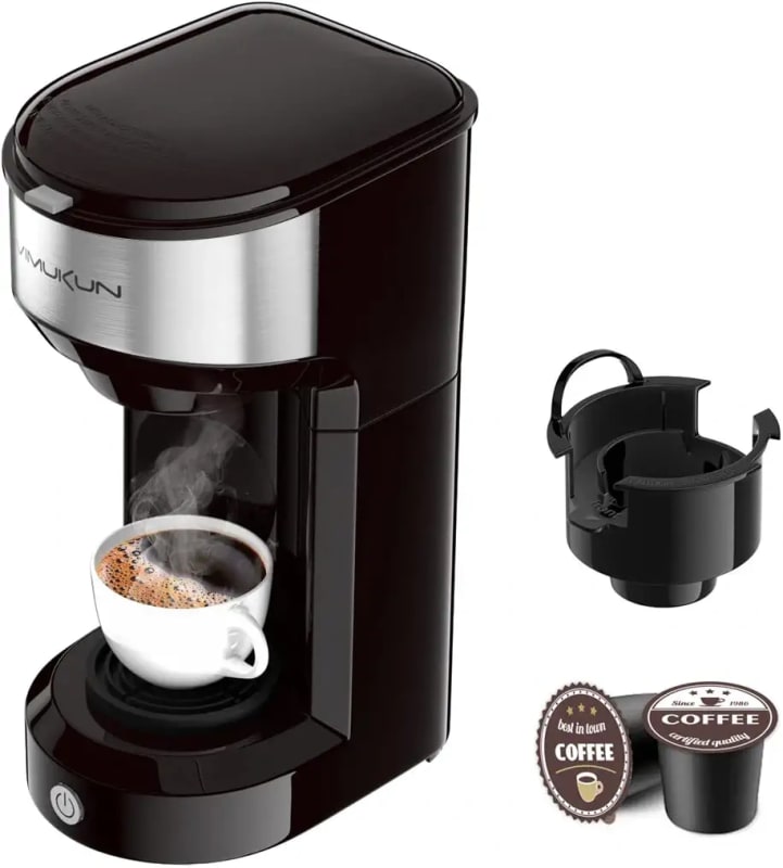 Single Serve Coffee Maker Coffee Brewer for K-Cup Single Cup Capsule and Ground Coffee