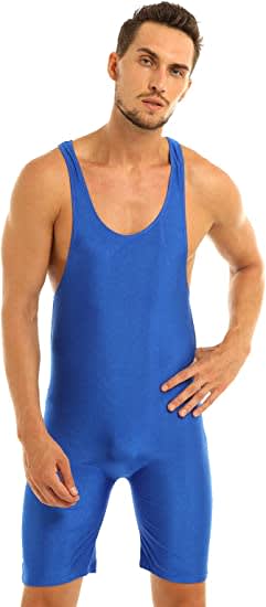 winying Mens Solid Modified Wrestling Singlet