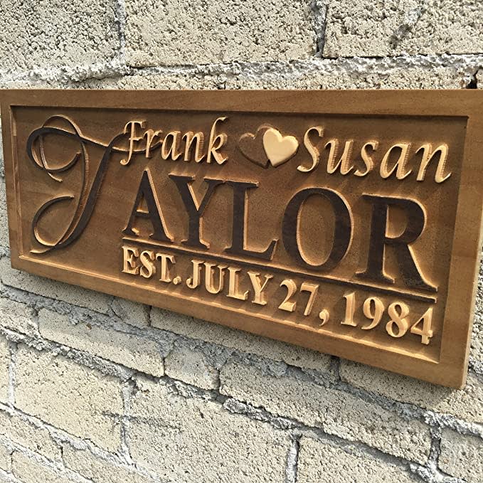Personalized Last Name Rustic Home Décor Wood Engraving Custom