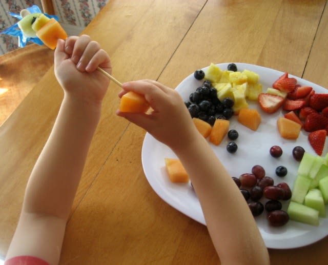 Make fruit skewers