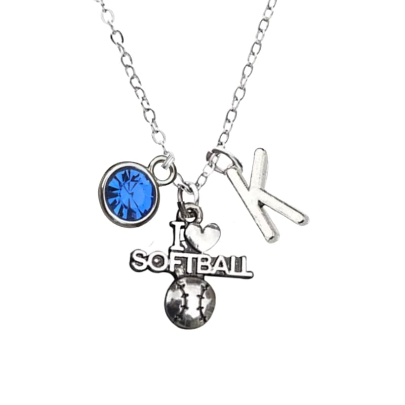 Personalized Love Softball Necklace, Custom Softball Gift, Softball Pendent Jewelry, Perfect Softball Player Gift