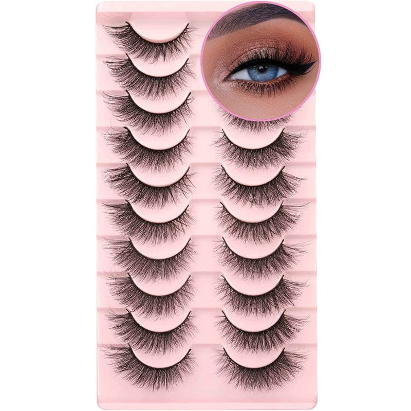 Natural False Eyelashes Mink Lashes Wispy Cat Eye Lashes