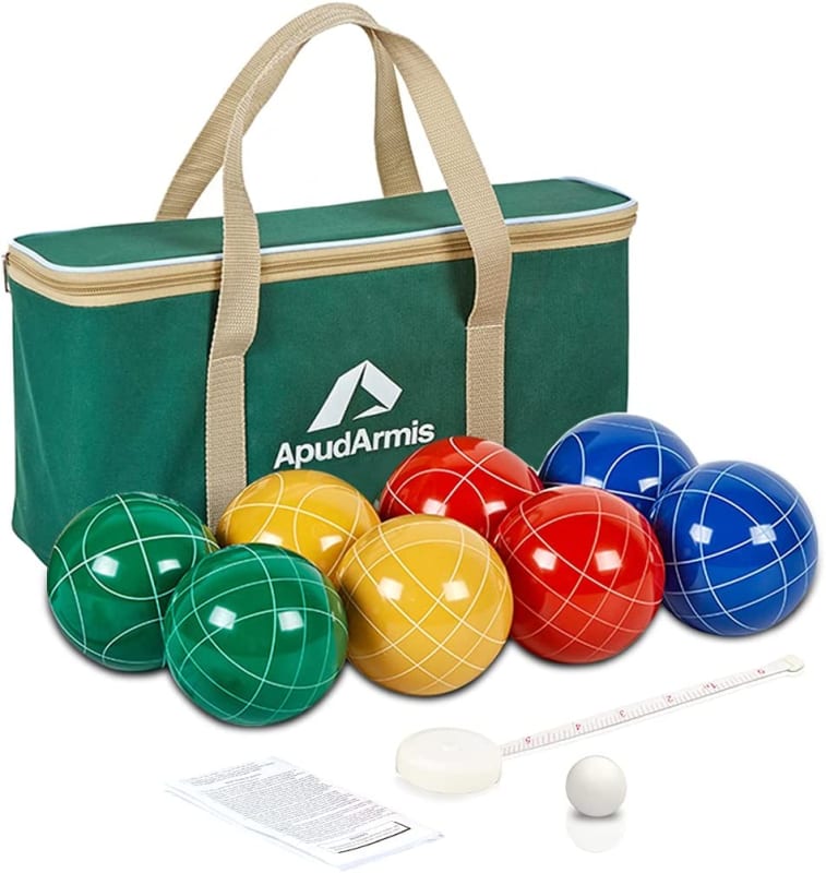 Bocce Balls Set, Outdoor Family Bocce Game for Backyard/Lawn/Beach - Set of 8 Poly