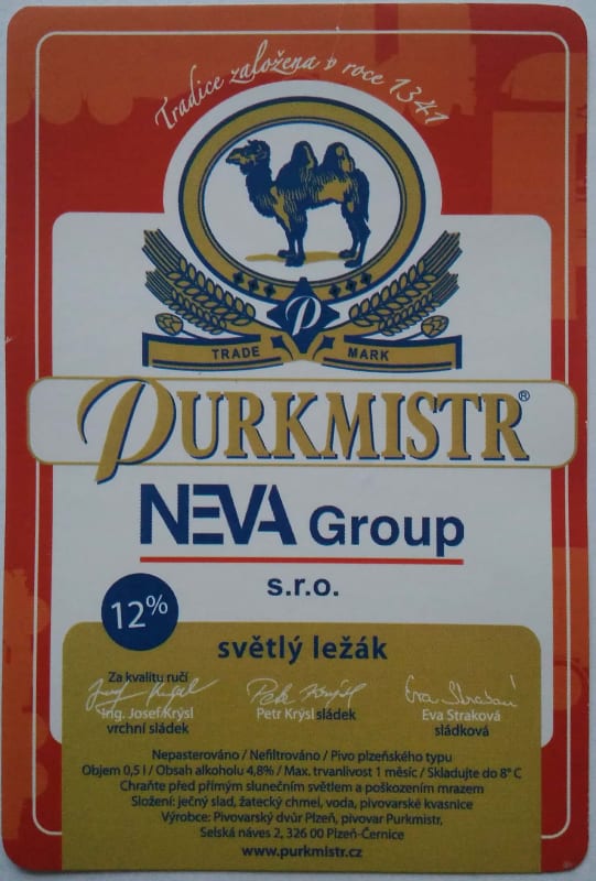 Purkmistr NEVA Group světlý ležák Etk.A