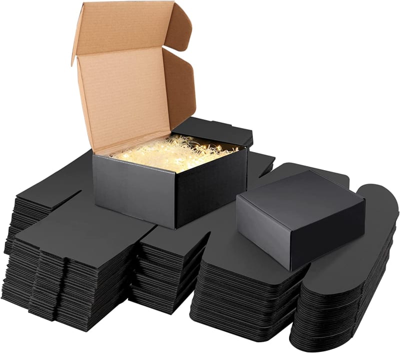 7x6x3 inch Shipping Boxes 29 Pack . Black Corrugated Cardboard Mailing Boxes