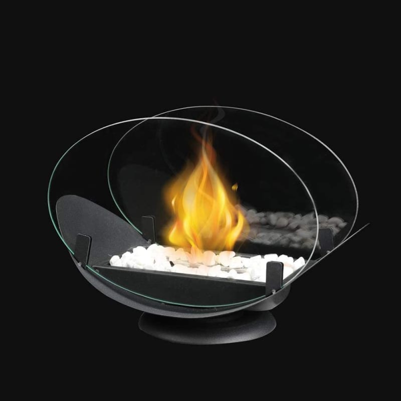 Round Glass Tabletop Fireplace