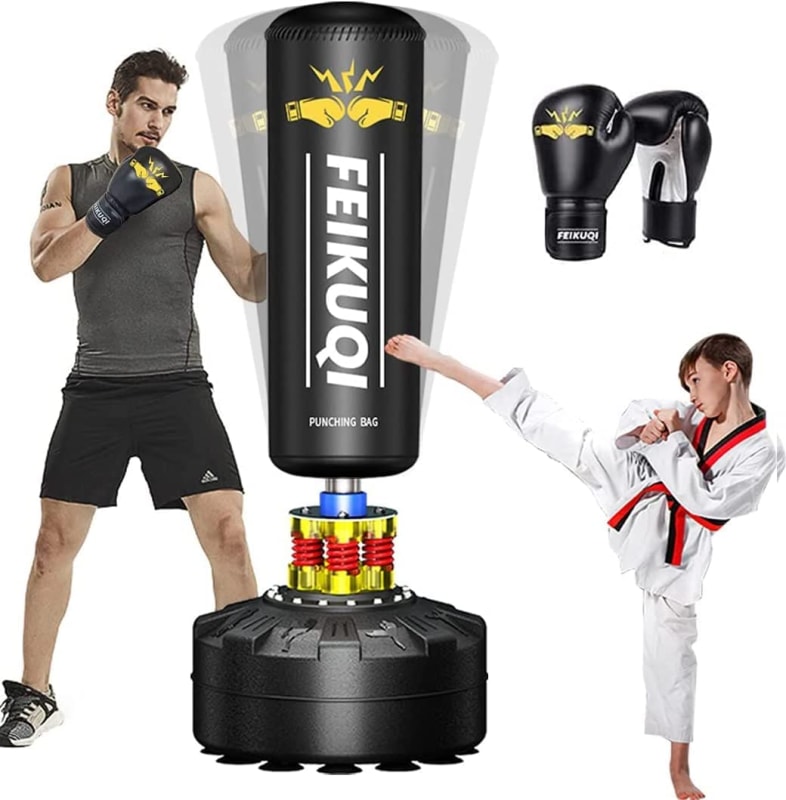 Punching Bag Freestanding Punching Bag 70''-205lbs Heavy Boxing Bag with Stand for Adult Youth Kids - Men Women Stand Kickboxing Bag for Home Office Gym