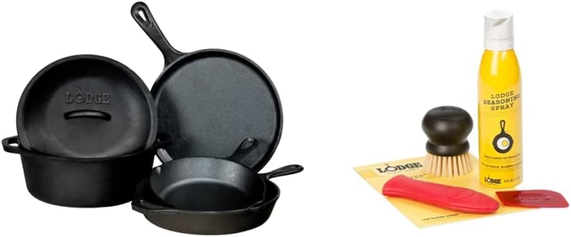 Pre-Seasoned Cast Iron 5 Piece Set