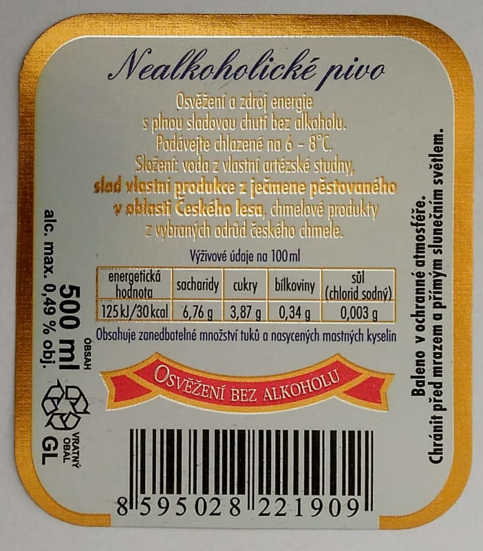Chodovar Nealkoholické pivo Etk. B