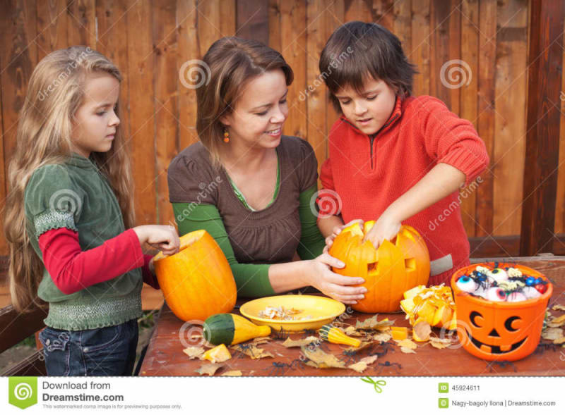 Carved Jack-O'Lanterns