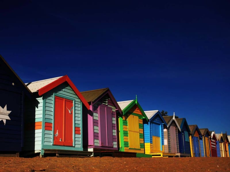 Visit the Brighton Bathing Boxes for a day at the beach and photoshoot