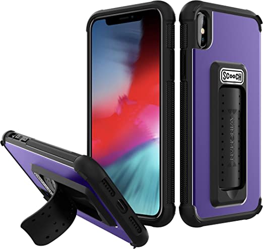 Scooch Wingman Kickstand Case for iPhone X/XS Case [10 ft Drop Protection] [Two-Way Stand] Protective Phone Cover, Compatible with Magnetic Car Mounts