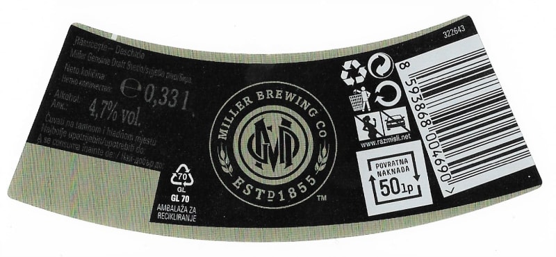 Staropramen Miller Genuine draft Etk.C