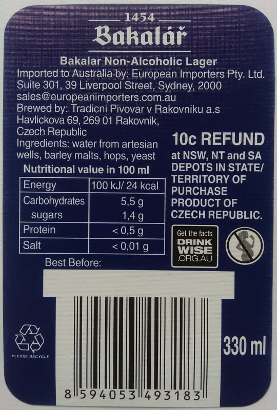 Bakalář Nealko za studena chmelený EN široký kód 0.33l Etk. B v3