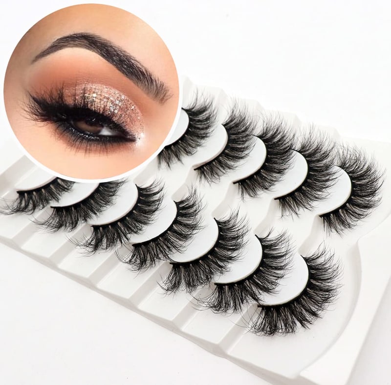 False Eyelashes Wispy Faux Mink Lashes Fluffy Handmade Fake Eyelashes