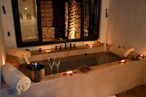 Enjoy wine / champagne with spa
