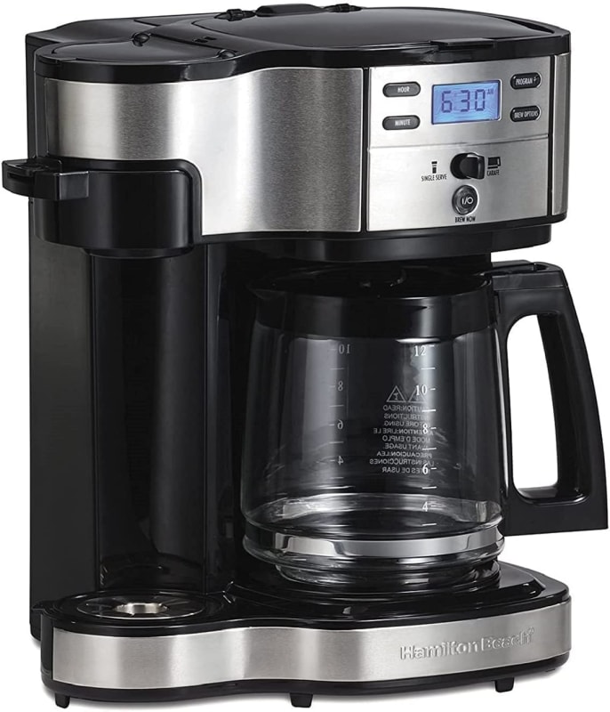 Hamilton Beach 2-Way Brewer Coffee Maker, Single-Serve and 12-Cup Pot, Black