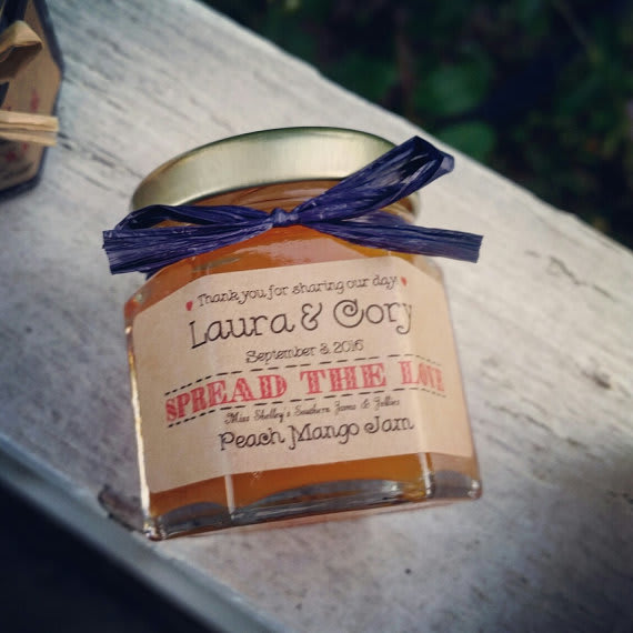 Rustic jam wedding favors
