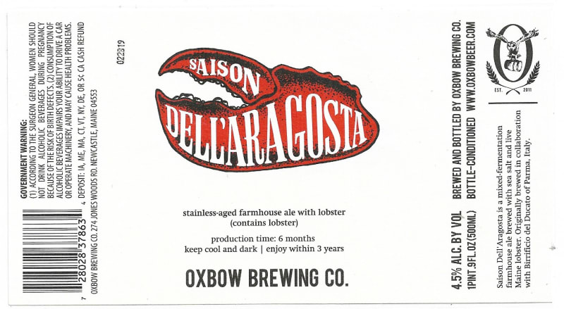 Oxbow Saison Dell'Aragosta