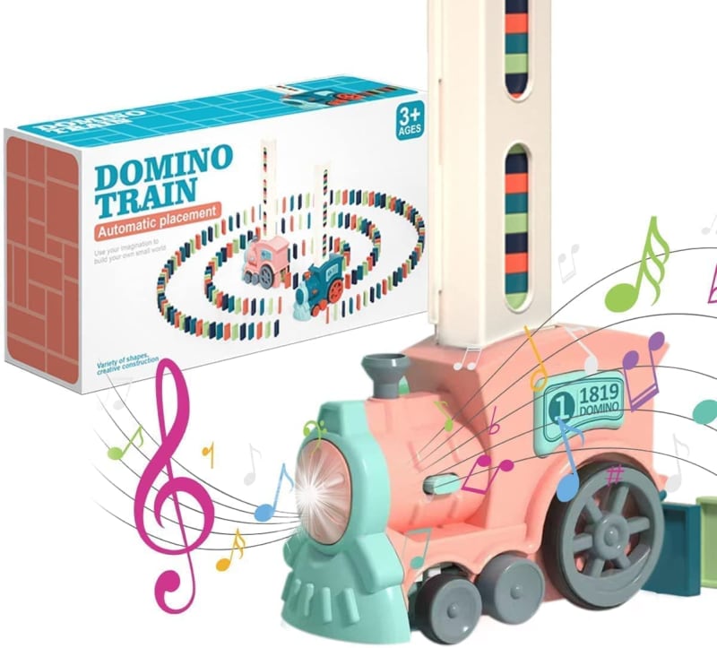 2023 New Automatic Domino Train Toy with Sound