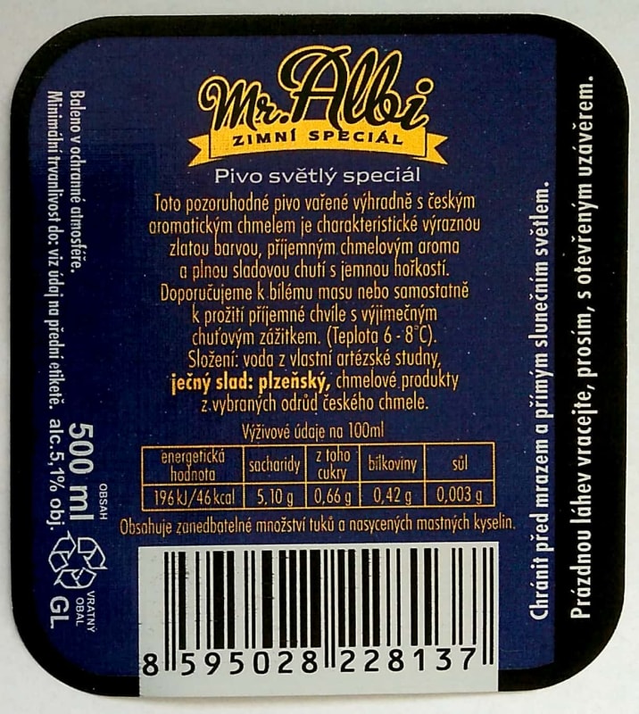 Chodovar Mr.Albi Zimní speciál Olympic edition Etk. B