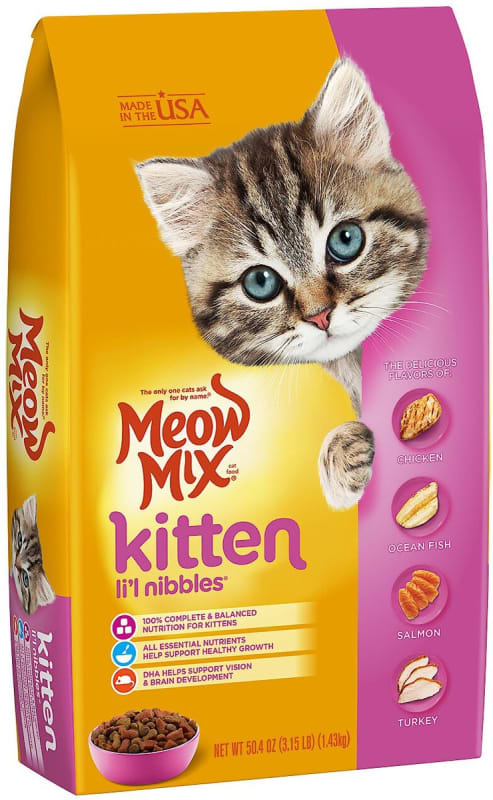 Meow Mix Kitten Li'l Nibbles Dry Cat Food, 3.15-lb bag