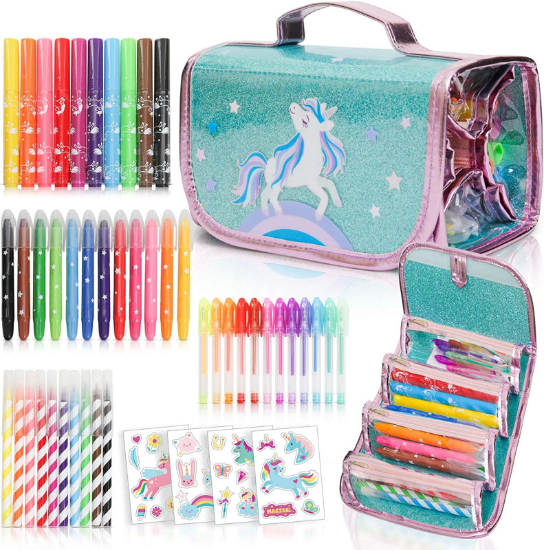 Fruit Scented Markers Set with Unicorn Pencil Case With Augmented Reality Experience - STEM Toys Perfect Unicorn Gifts For Girls or For Art and Craft Coloring