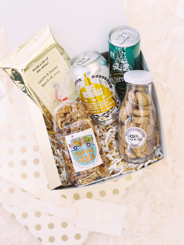 Custom local wedding favor baskets